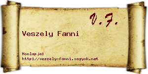 Veszely Fanni névjegykártya